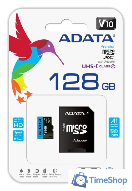 Карта памяти ADATA Premier AUSDX128GUICL10A1-RA1 microSDXC 128GB (с адаптером) - Изображение №4 — Интернет-магазин Time-Shop