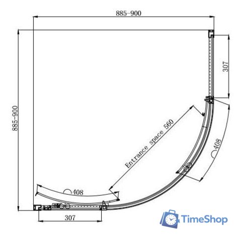 Душевой уголок Ambassador Queen 11011101 90х90 - Изображение №9 — Интернет-магазин Time-Shop