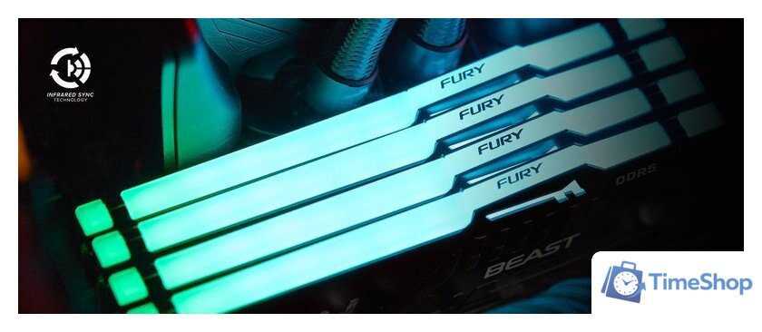 Оперативная память Kingston FURY Beast RGB 32ГБ DDR5 5600 МГц KF556C36BBE2A-32 - Изображение №5 — Интернет-магазин Time-Shop