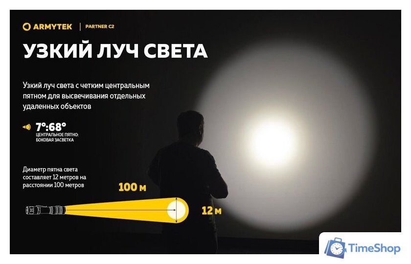Фонарь Armytek Partner C2 Magnet USB (теплый) - Изображение №16 — Интернет-магазин Time-Shop