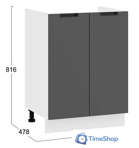 Шкаф напольный Трия Гренада 1Н6 (белый/холст вулкан) - Изображение №3 — Интернет-магазин Time-Shop