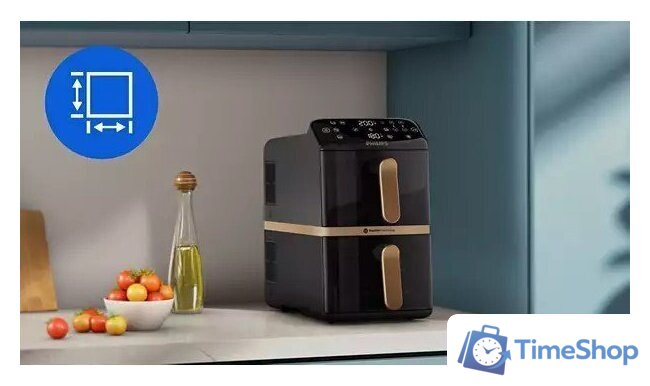 Аэрогриль (аэрофритюрница) Philips Ovi Stacked Dual Basket NA462/70 - Изображение №2 — Интернет-магазин Time-Shop