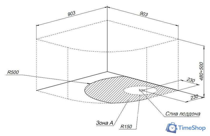 Душевой поддон Aquanet Optimal 90х90x48 293357 - Изображение №13 — Интернет-магазин Time-Shop