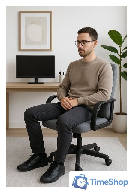 Офисное кресло AksHome Менеджер PL Leto 68 (ткань, темно-серый) - Изображение №8 — Интернет-магазин Time-Shop