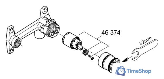 Скрытый механизм Grohe Veris 32635000 - Изображение №3 — Интернет-магазин Time-Shop