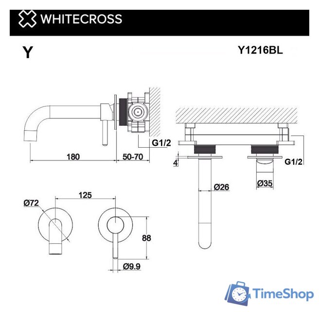 Смеситель Whitecross Y Y1216GLB (брашированное золото) - Изображение №3 — Интернет-магазин Time-Shop