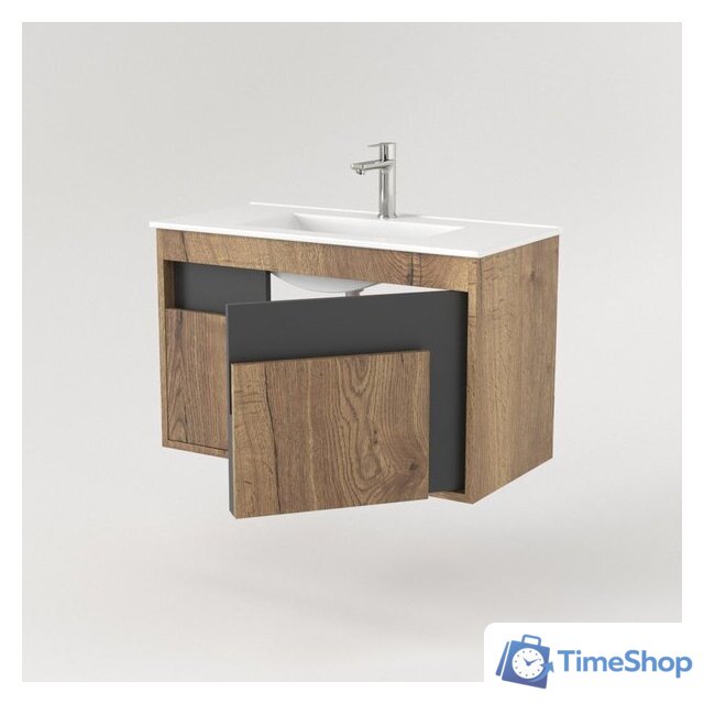  Дабер Тумба под умывальник 016 WeltWasser Deilbach 7517-80 Т16.8W.0.22 (дуб галифакс/серый) - Изображение №3 — Интернет-магазин Time-Shop