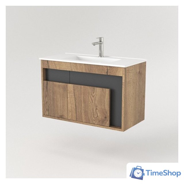  Дабер Тумба под умывальник 016 WeltWasser Deilbach 7517-80 Т16.8W.0.22 (дуб галифакс/серый) - Изображение №2 — Интернет-магазин Time-Shop