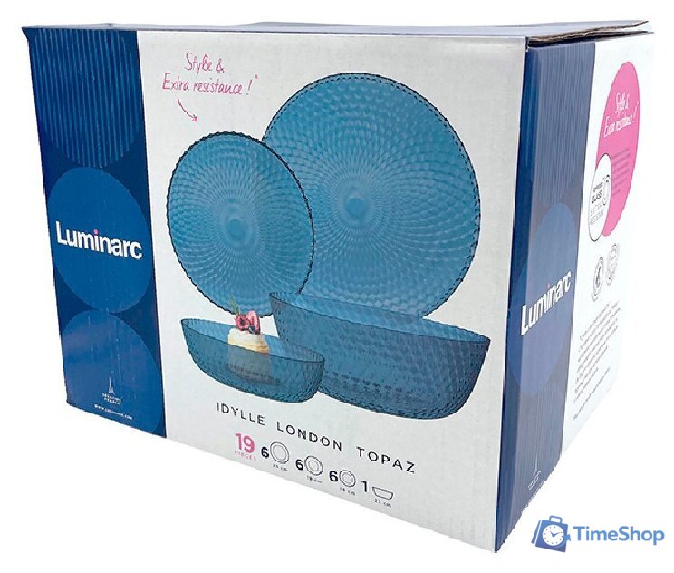 Набор тарелок Luminarc Идиллия Лондон Топаз O0203 (19шт) - Изображение №1 — Интернет-магазин Time-Shop