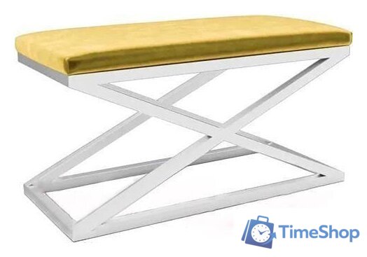 Банкетка Hype Mebel Трингл (белый/золото) - Изображение №1 — Интернет-магазин Time-Shop