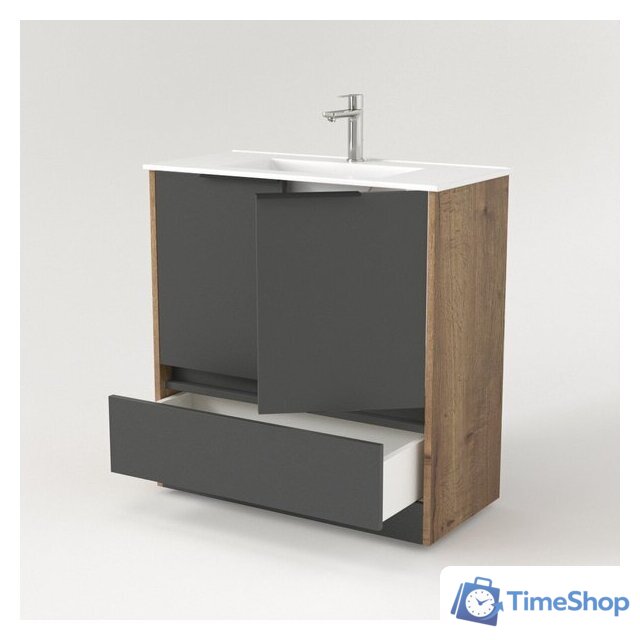  Дабер Тумба под умывальник 017 Тобага/Эридан/Артвин 60 Т17.6Т.0.22Ч (дуб галифакс/серый/ручка черная) - Изображение №3 — Интернет-магазин Time-Shop