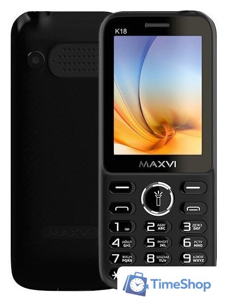 Кнопочный телефон Maxvi K18 (черный) - Изображение №1 — Интернет-магазин Time-Shop