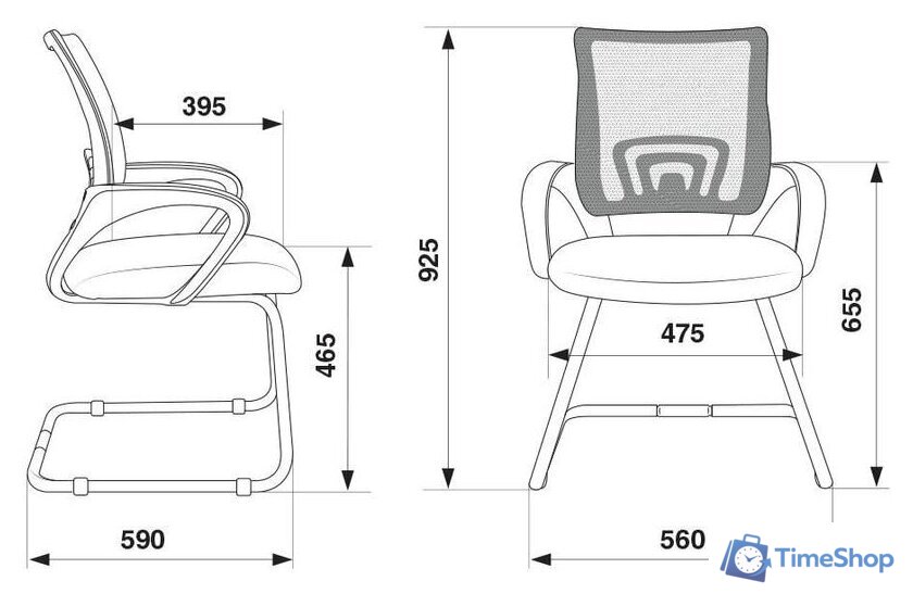 Офисный стул Бюрократ CH-695N-AV (серый/черный) - Изображение №5 — Интернет-магазин Time-Shop