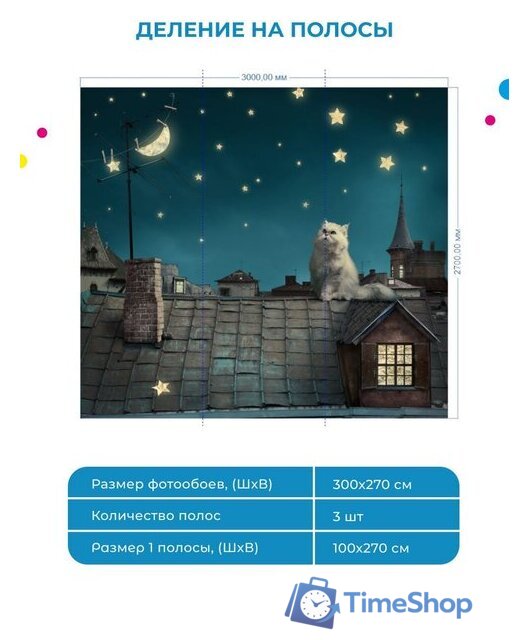 Фотообои ФабрикаФресок Кот на крыше 473270 (300x270) - Изображение №6 — Интернет-магазин Time-Shop