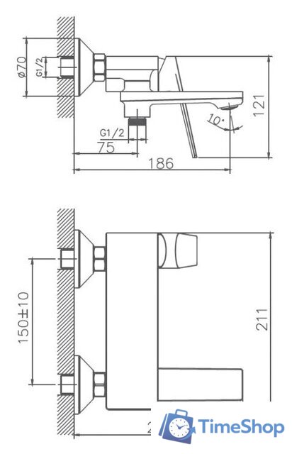 Смеситель Haiba HB60533-3 (серый) - Изображение №2 — Интернет-магазин Time-Shop