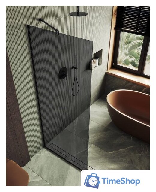 Душевая стенка MaybahGlass 195x79 MGD-698-6у (графитовое стекло/черный) - Изображение №5 — Интернет-магазин Time-Shop