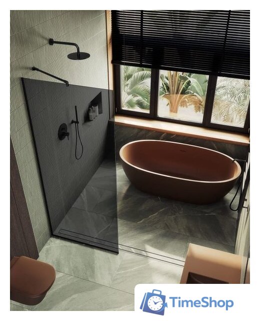 Душевая стенка MaybahGlass 195x79 MGD-698-6у (графитовое стекло/черный) - Изображение №7 — Интернет-магазин Time-Shop