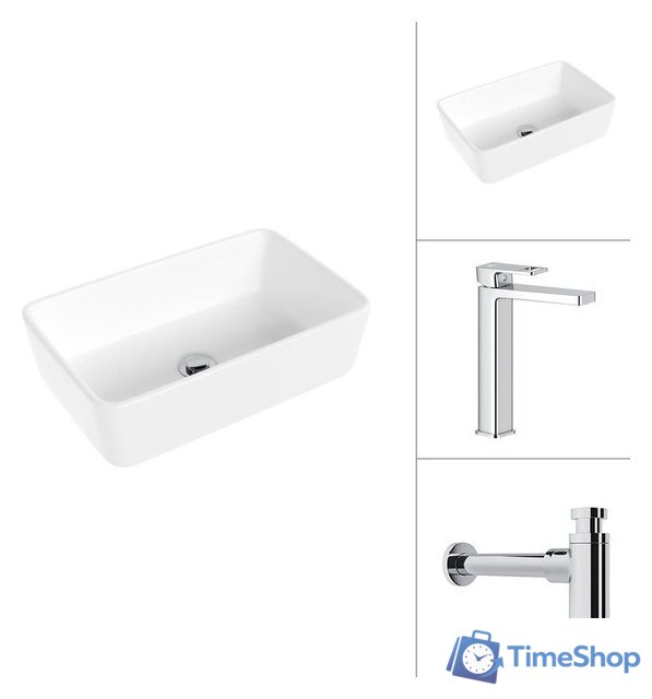 Умывальник Lauter 21674A + Cascade 21СК0655C с сифоном 21635CH (хром) - Изображение №1 — Интернет-магазин Time-Shop