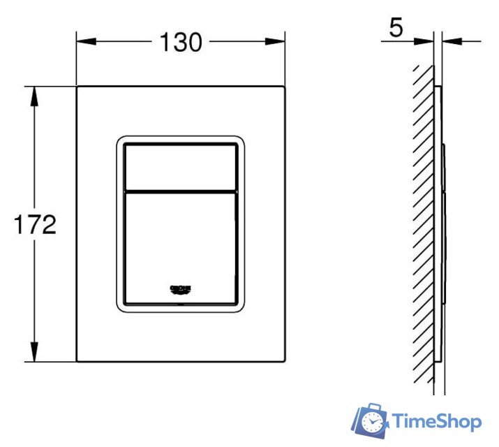 Панель смыва Grohe Skate Cosmopolitan S 37535GN0 (холодный рассвет, матовый) - Изображение №2 — Интернет-магазин Time-Shop
