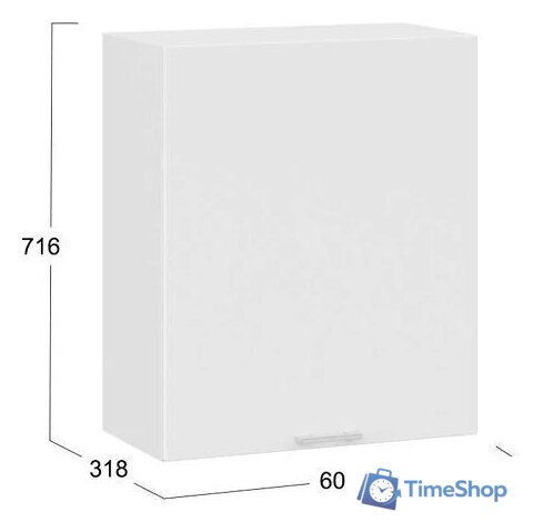 Шкаф навесной Трия Габриэлла 1В6 с одной дверью (белый/сноу) - Изображение №3 — Интернет-магазин Time-Shop