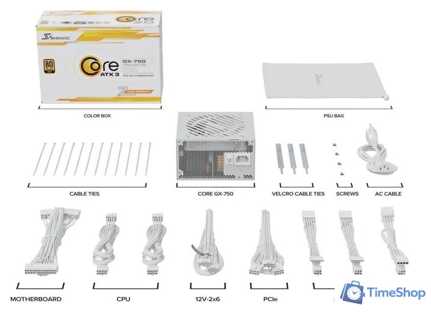 Блок питания Seasonic Core GX-750 White ATX 3.1 - Изображение №9 — Интернет-магазин Time-Shop