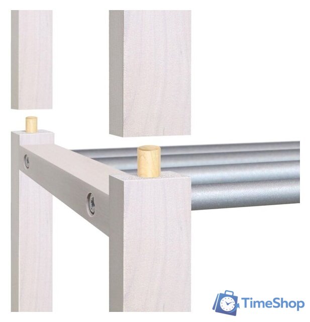 Тумба для обуви Sheffilton SHT-SR9-4 163347 (беленый/алюм.металлик) - Изображение №3 — Интернет-магазин Time-Shop