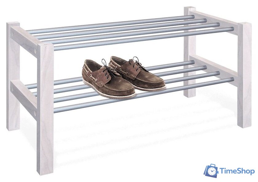 Тумба для обуви Sheffilton SHT-SR9-4 163347 (беленый/алюм.металлик) - Изображение №4 — Интернет-магазин Time-Shop