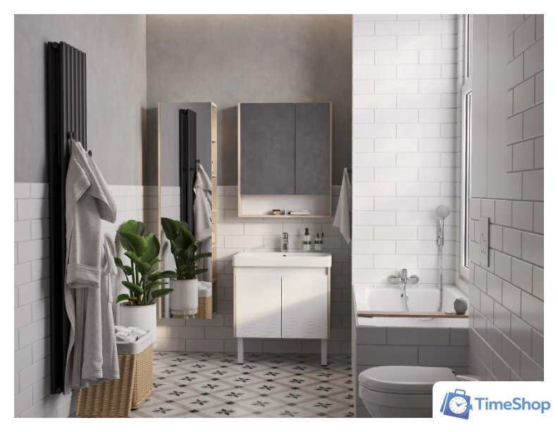  Акватон Тумба под умывальник Сканди Doors 70 1A278901SDB20 (белый/дуб верона) - Изображение №7 — Интернет-магазин Time-Shop