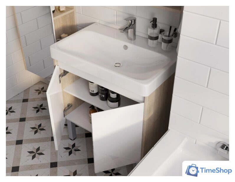  Акватон Тумба под умывальник Сканди Doors 70 1A278901SDB20 (белый/дуб верона) - Изображение №8 — Интернет-магазин Time-Shop