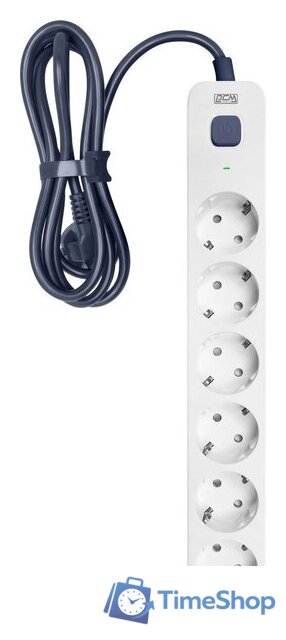 Стабилизатор Powercom SP-06W (5м, 6 розеток, белый/серый) - Изображение №1 — Интернет-магазин Time-Shop