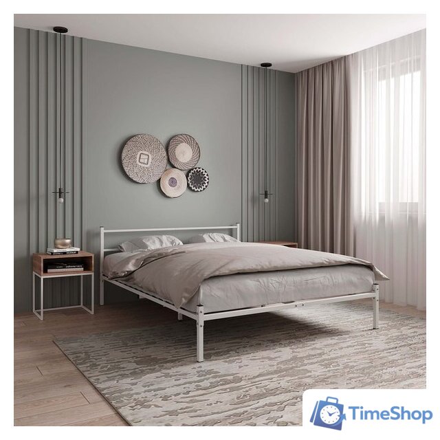 Кровать Князев Мебель Калабрия 1 КЛ1.160.200.Б (белый муар) - Изображение №4 — Интернет-магазин Time-Shop