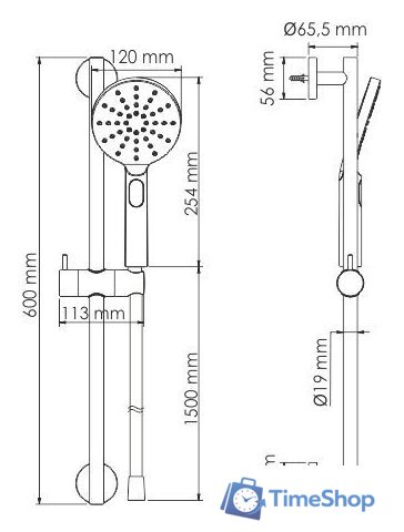Душевой гарнитур  Wasserkraft A144 - Изображение №2 — Интернет-магазин Time-Shop