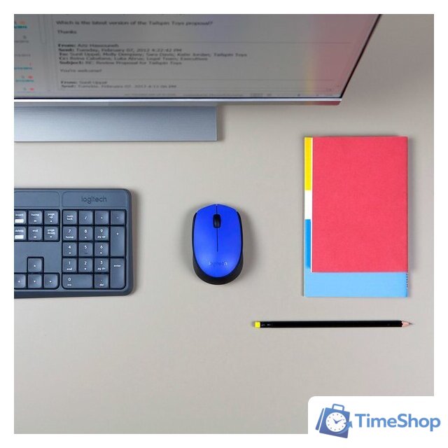 Мышь Logitech M171 (синий/черный) - Изображение №5 — Интернет-магазин Time-Shop