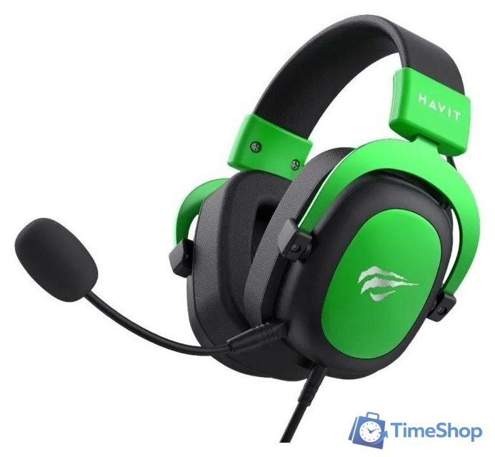 Наушники Havit Gamenote H2002d (черный/зеленый) - Изображение №3 — Интернет-магазин Time-Shop
