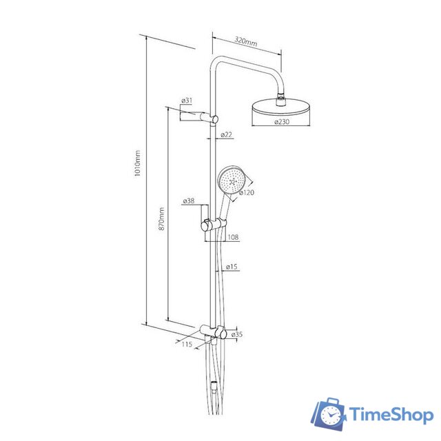 Душевая система  Damixa Origin Bit 977700300 - Изображение №8 — Интернет-магазин Time-Shop