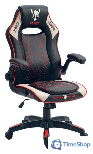 Игровое (геймерское) кресло FLOKY Nexus Grey-Red - Изображение №1 — Интернет-магазин Time-Shop
