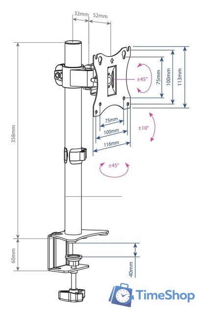 Кронштейн для монитора Arm Media LCD-T01 - Изображение №2 — Интернет-магазин Time-Shop