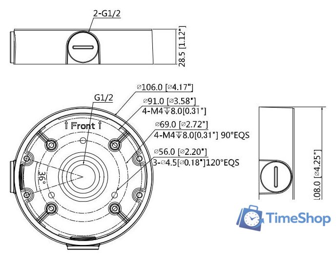 Крепление для камер видеонаблюдения Dahua DH-PFA139 - Изображение №7 — Интернет-магазин Time-Shop