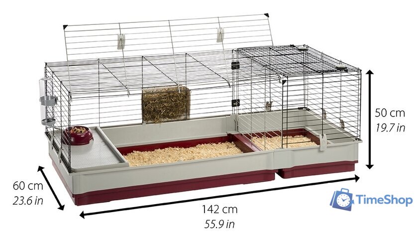 Клетка Ferplast Krolik 140 (красный) 57072470 - Изображение №2 — Интернет-магазин Time-Shop