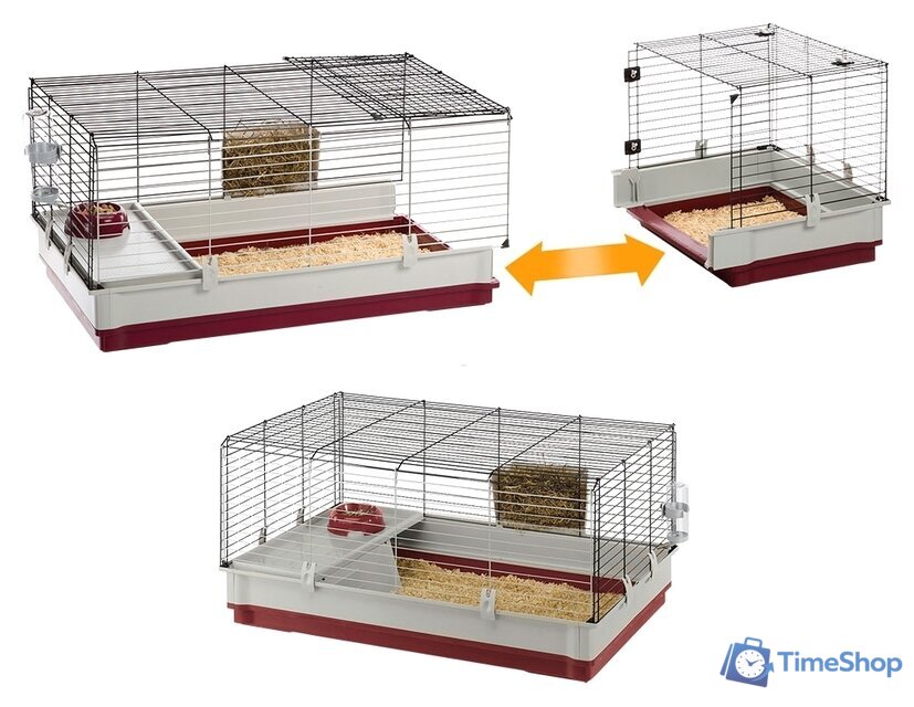 Клетка Ferplast Krolik 140 (красный) 57072470 - Изображение №11 — Интернет-магазин Time-Shop