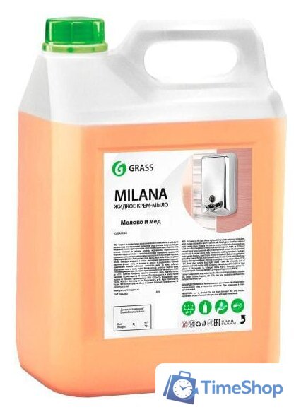  Grass Жидкое мыло Молоко и мед 5 л - Изображение №1 — Интернет-магазин Time-Shop