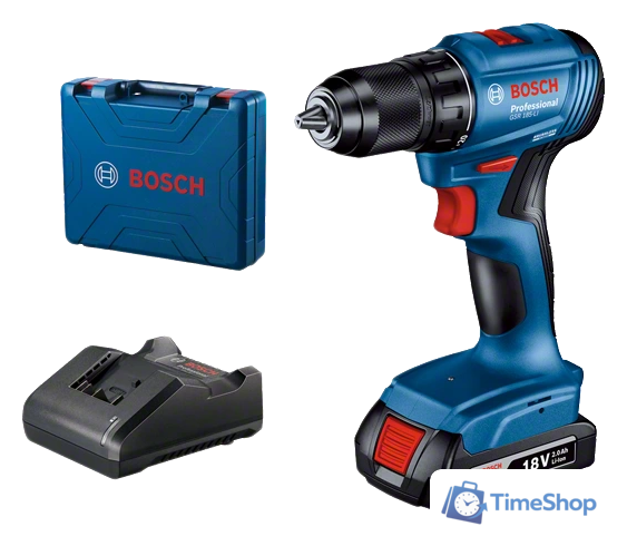 Дрель-шуруповерт Bosch GSR 185-LI Professional 06019K3001 (с 1-им АКБ, кейс) - Изображение №1 — Интернет-магазин Time-Shop