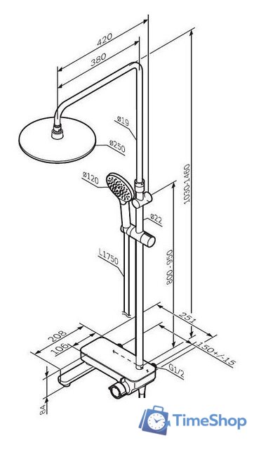 Душевая система  AM.PM Like F0780700 - Изображение №13 — Интернет-магазин Time-Shop