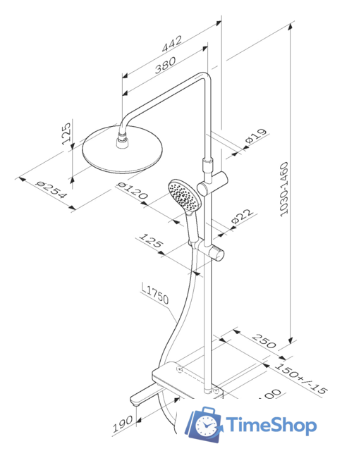 Душевая система  AM.PM Like F0780700 - Изображение №6 — Интернет-магазин Time-Shop