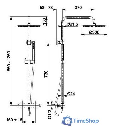 Душевая система  Armatura Moza Premium 5736-921-81 (черный) - Изображение №6 — Интернет-магазин Time-Shop
