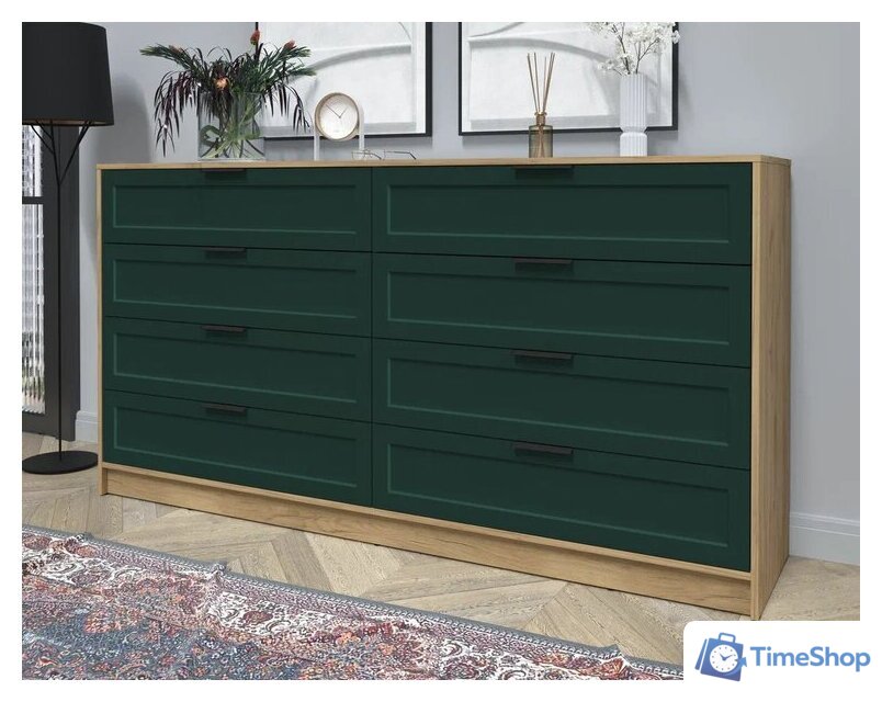 Комод Интерлиния Концепт Тренд КТ-К197 (дуб золотой/изумруд) - Изображение №3 — Интернет-магазин Time-Shop