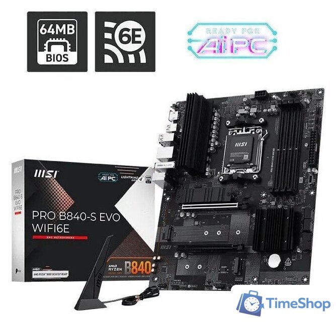 Материнская плата MSI Pro B840-S Evo WiFi6E - Изображение №4 — Интернет-магазин Time-Shop