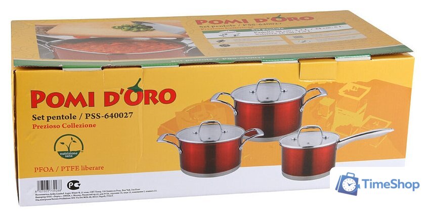 Набор кастрюль Pomi d'Oro Prezioso PSS-640027 - Изображение №7 — Интернет-магазин Time-Shop