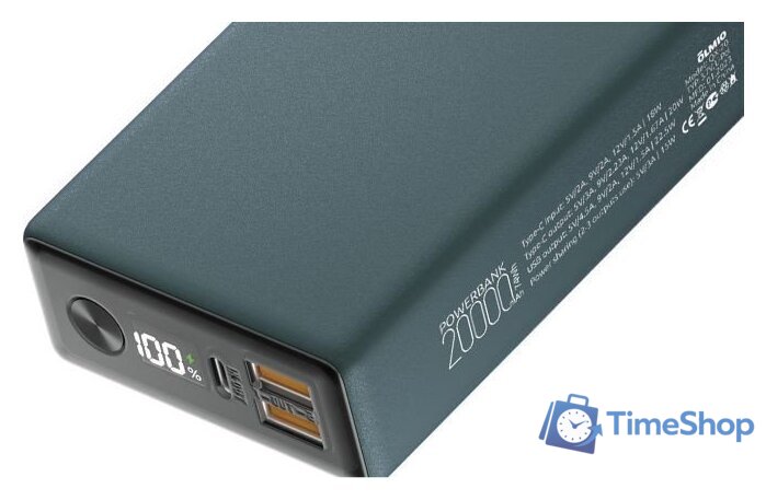Внешний аккумулятор Olmio QX-20 20000mAh (темно-зеленый) - Изображение №2 — Интернет-магазин Time-Shop