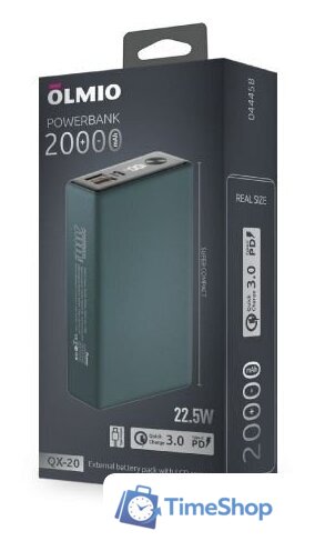 Внешний аккумулятор Olmio QX-20 20000mAh (темно-зеленый) - Изображение №6 — Интернет-магазин Time-Shop